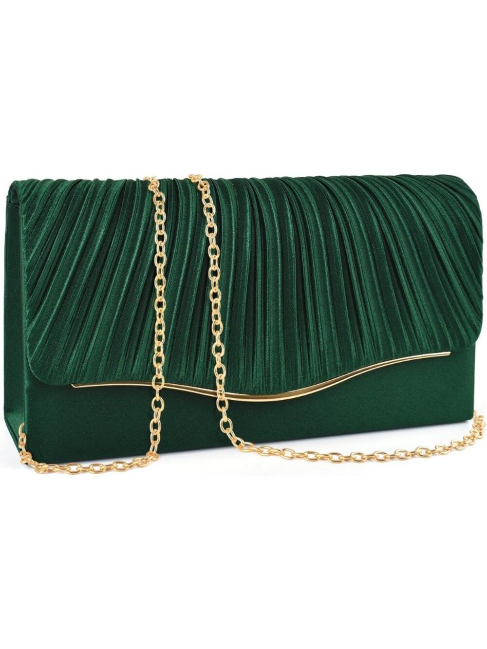 Women's Dark Green Clutch Purses Formal Cocktail Prom Envelope Crossbody Bag